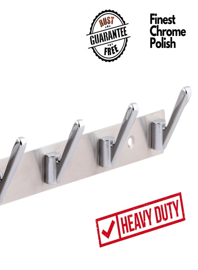 HingeMinds Stainless Steel Cloth Hanger for Wall, Clothes Hook Hangers Door Mounted, Bathroom Hooks for Hanging Towel, Wall Mount Shirt Hangers, Dress Holder Hooks - 8 Pin-XL, Pack of 1, Silver - Image 5